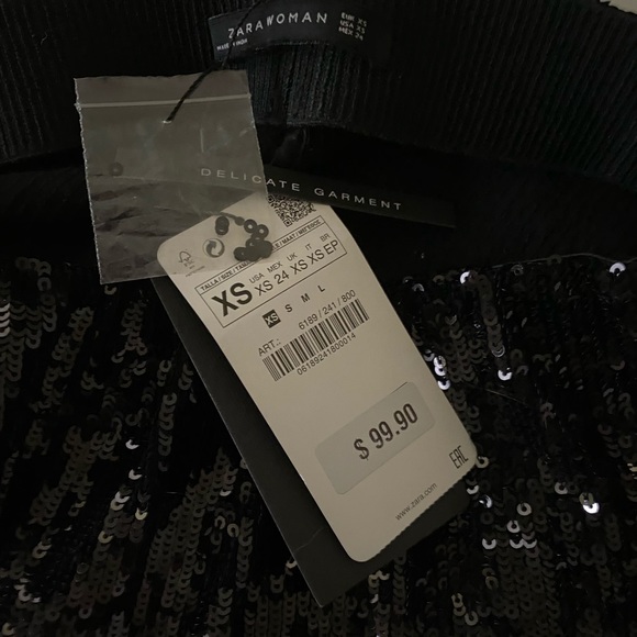 Zara Harem Black Sequin Pants - Picture 2 of 4